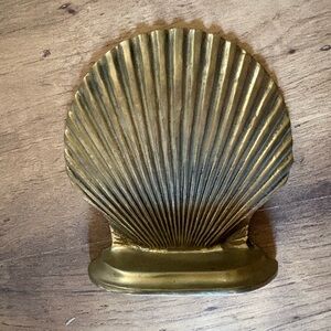 Gold Sea Shell Heavy Bookend Solid Brass